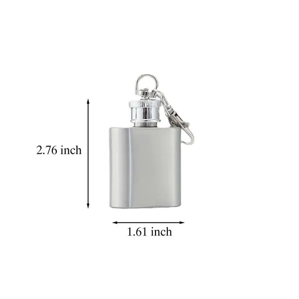 1oz Mini Portable Stainless Steel Liquor Flask with Keychain