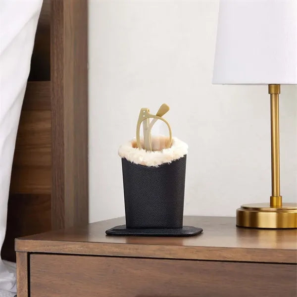 PU Leather Eyeglass Holder Stands with Soft Plush Lining