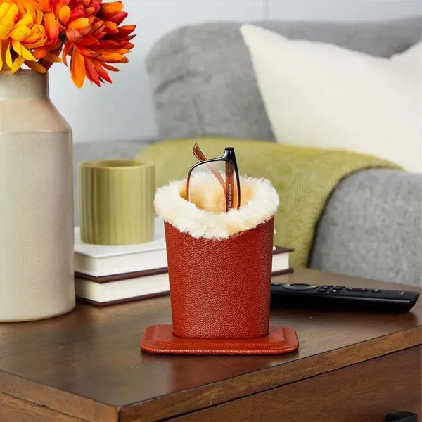 PU Leather Eyeglass Holder Stands with Soft Plush Lining