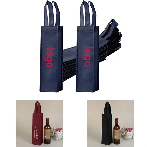 Square Bottom Recyclable Non Woven One Bottle Wine Bags
