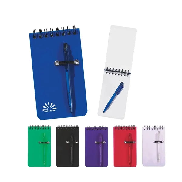 Mini Pocket Size Spiral Jotter With Blank Pager And Pen