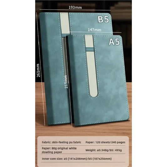 PU Leather Notebook with Pen Holder - A5 Daily Journal