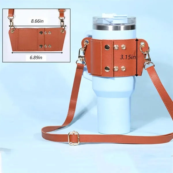Adjustable Tumbler Water Bottle Holder with Strap Card Clip