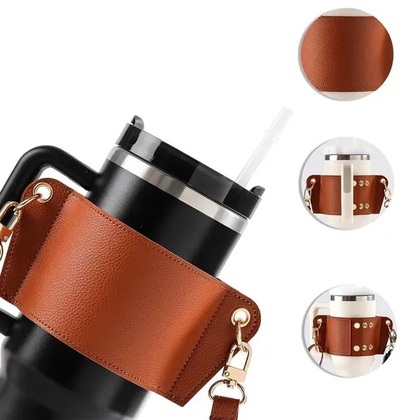 Adjustable Tumbler Water Bottle Holder with Strap Card Clip