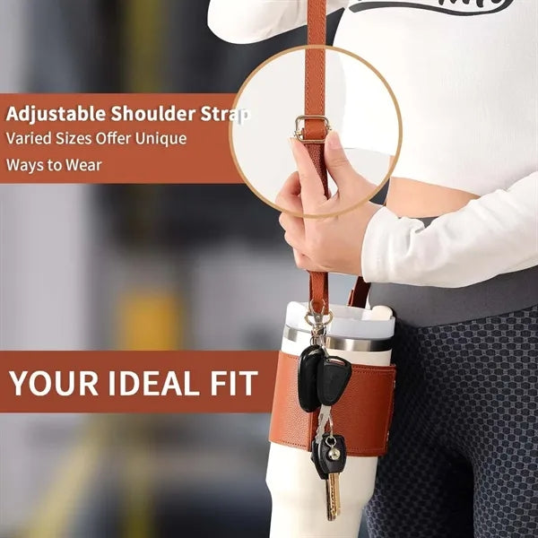 Adjustable Tumbler Water Bottle Holder with Strap Card Clip