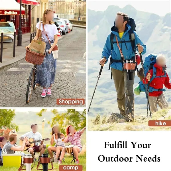 Adjustable Tumbler Water Bottle Holder with Strap Card Clip