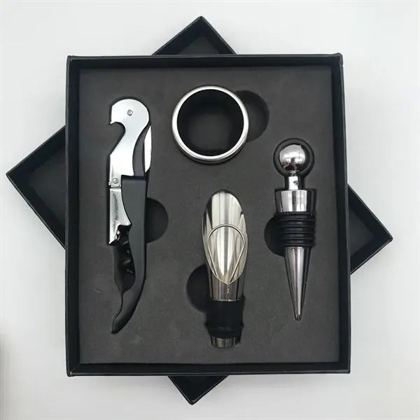 4 In 1 Wine Opener Set Corkscrew Stopper Pourer Tools
