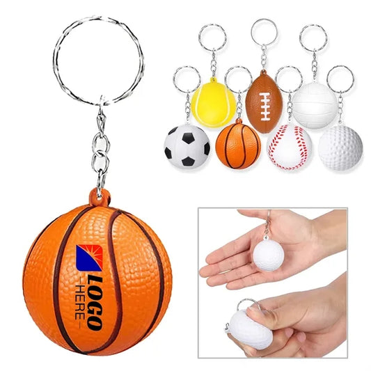Foam Squeeze Stimulated Basketball Key Chain