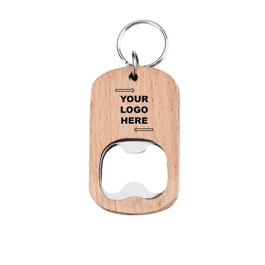 Wooden Bottle Opener Keychain