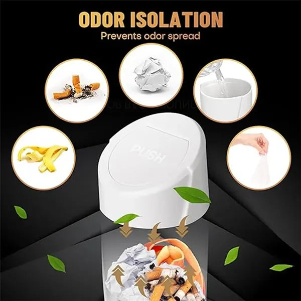 Portable Car Trash Can with Lid & Leakproof Design