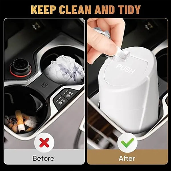 Portable Car Trash Can with Lid & Leakproof Design