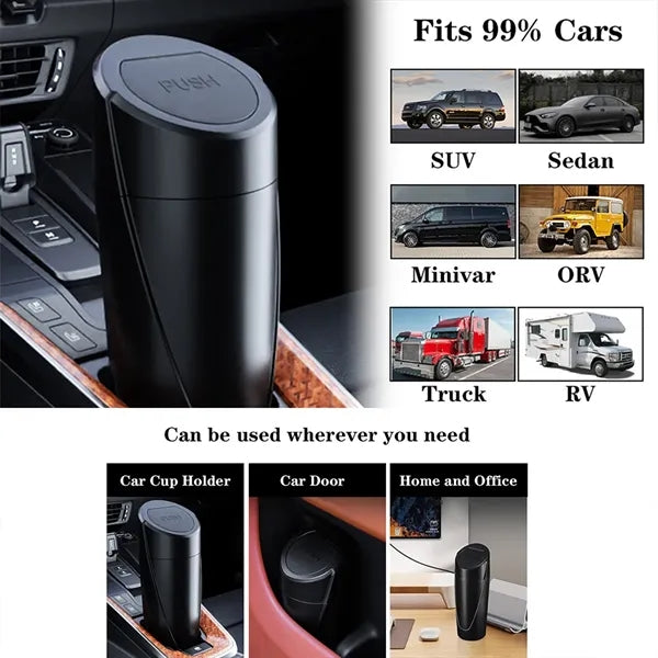 Portable Car Trash Can with Lid & Leakproof Design