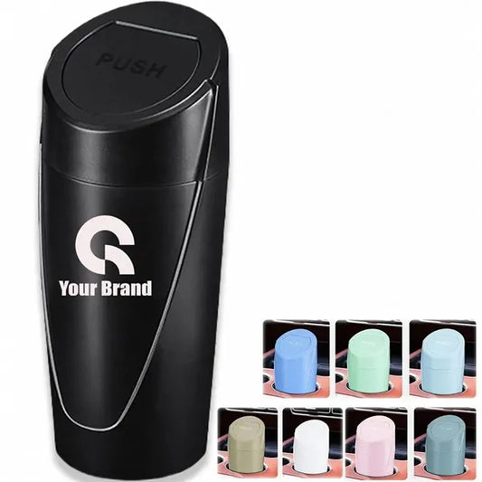 Portable Car Trash Can with Lid & Leakproof Design