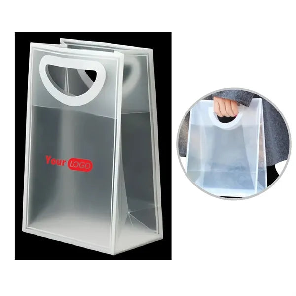 Transparent Plastic Tote Gift Bag With Handle