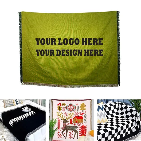 Durable Woven Jacquard Tapestry Blanket 50"X 60"