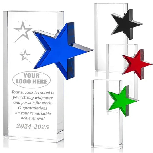 Optical Crystal Star Rectangle Award