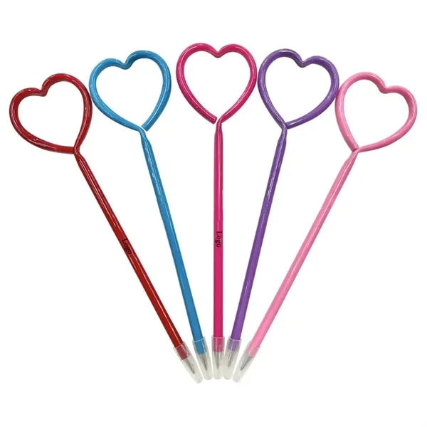Novelty PET Plastic Heart Shaped Ballpoint Pens