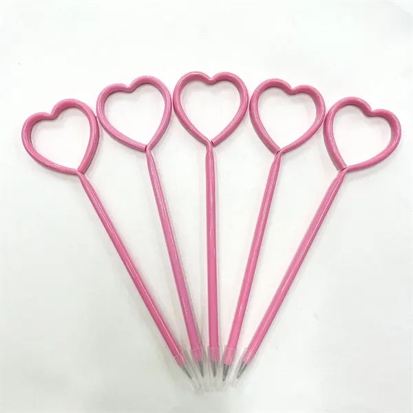 Novelty PET Plastic Heart Shaped Ballpoint Pens