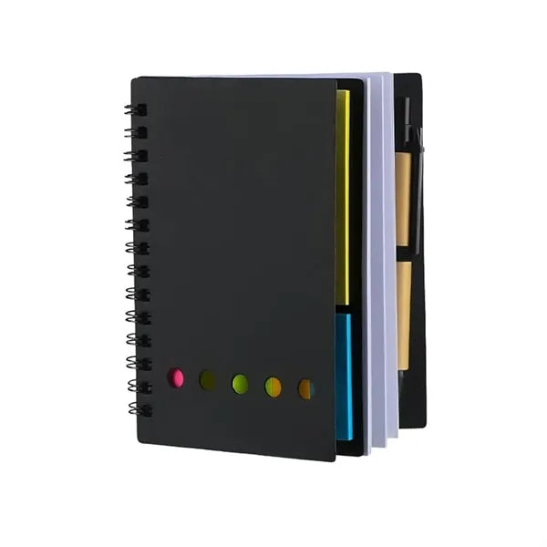 Mini Lined Spiral Notebook With Pen And Sticky Note