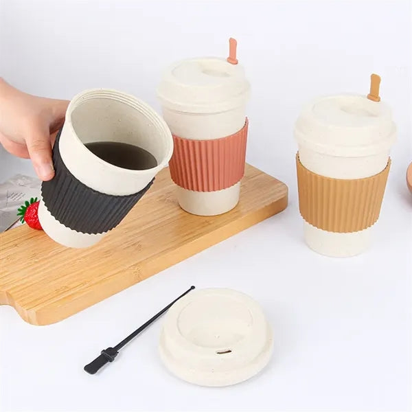 16 OZ. Wheat Coffee Cups with Lids