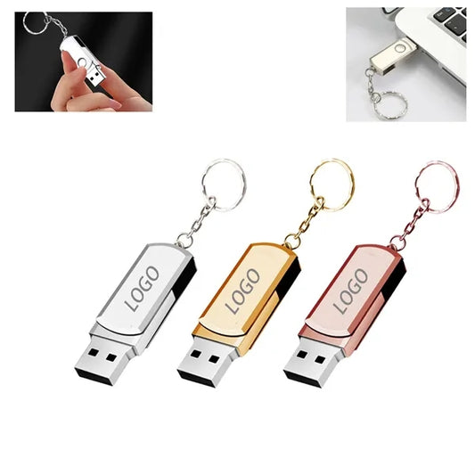 4 GB Metal USB Flash Drive With Keychain