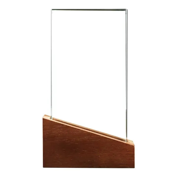 Wood Plaque Crystal Trophy