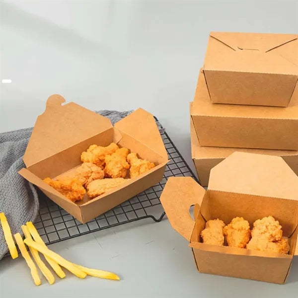 Eco-friendly kraft chips packaging box take out container
