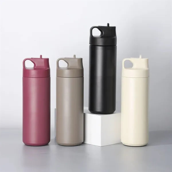 500ml Vacuum Stainless Steel Water Tumbler with Straw