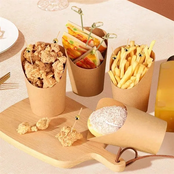 14 oz Disposable Paper Popcorn Boxes Kraft Charcuterie Cups