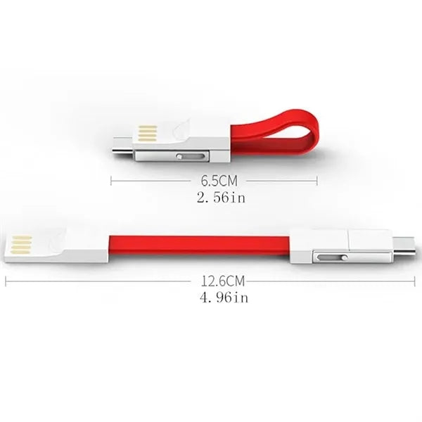 3in1 Travel Fast Charge Lightning USB Cable Keychain