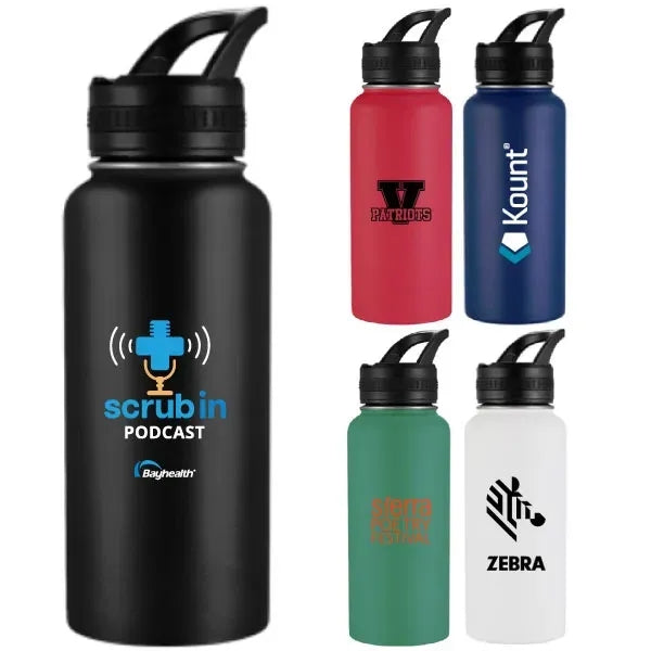 32oz Stainless Steel Vacuum Thermos Bottle Handle Lid