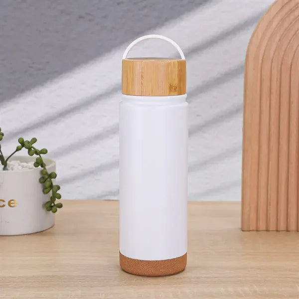 18oz Custom Logo Direct Drinking Vacuum Flask Bamboo Lid