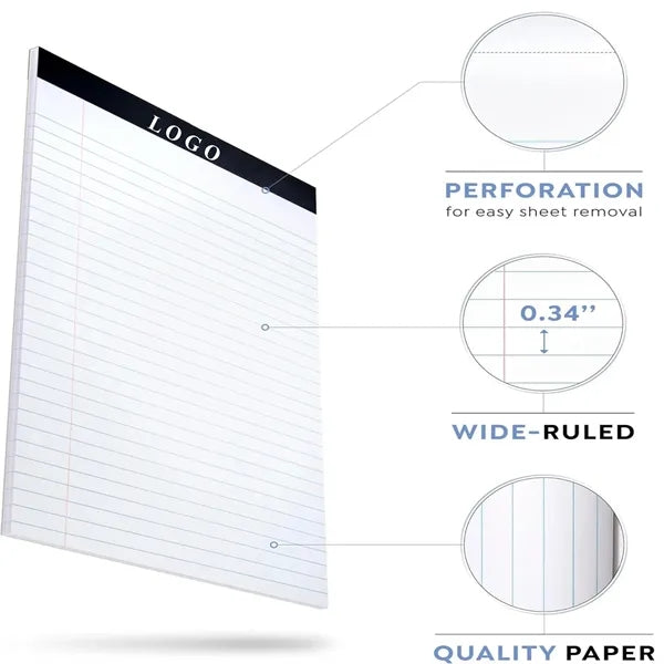Wide Ruled Lined Writing Notepad for Office