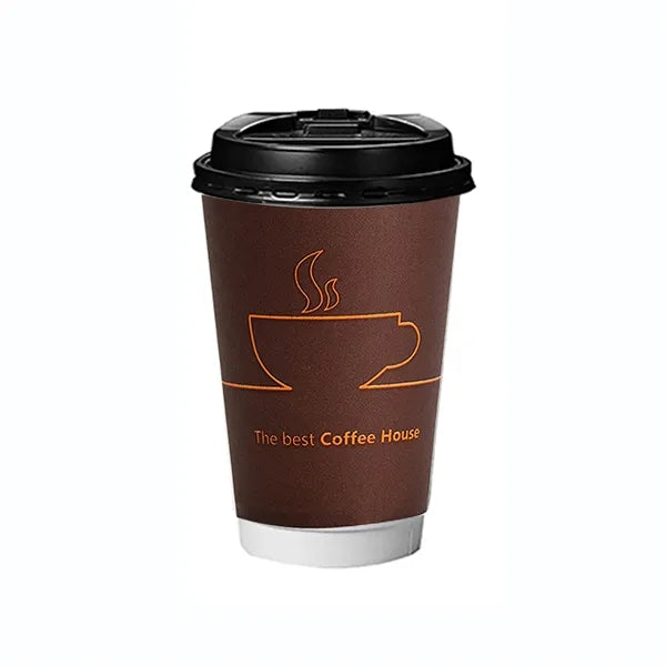 16Oz Double wall Full Color Disposable Coffee Cups with Lids