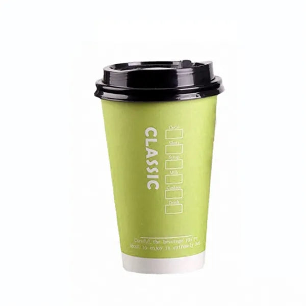 16Oz Double wall Full Color Disposable Coffee Cups with Lids