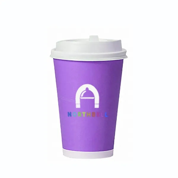 16Oz Double wall Full Color Disposable Coffee Cups with Lids