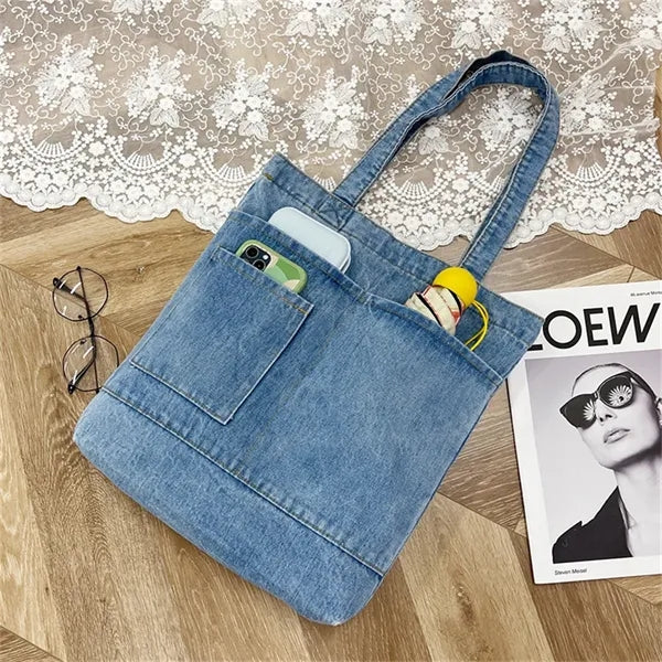 Denim Shoulder Bag for Women Hobo Totebag