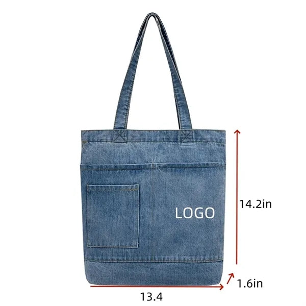 Denim Shoulder Bag for Women Hobo Totebag