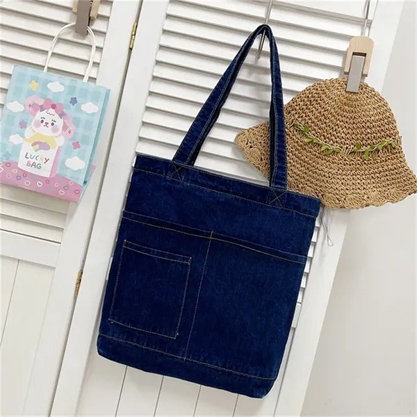 Denim Shoulder Bag for Women Hobo Totebag