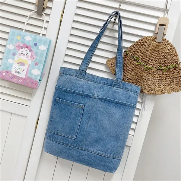Denim Shoulder Bag for Women Hobo Totebag
