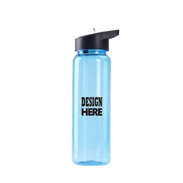Sport Portable Clear Water Bottle With Flip Straw