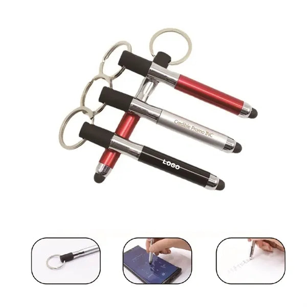 3-in-1 Mini Touchscreen Stylus Pen Keychain