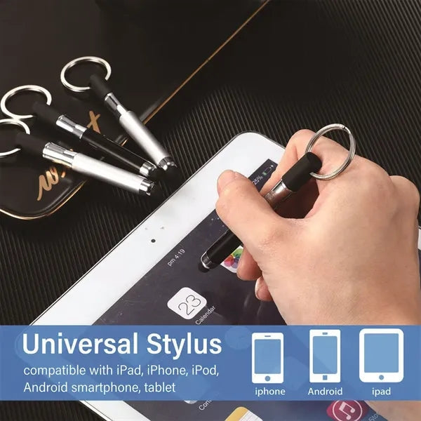 3-in-1 Mini Touchscreen Stylus Pen Keychain