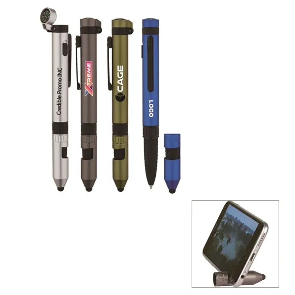 Multi-function 6-in-1 Compass LED Mobile Phone Holder Screwd