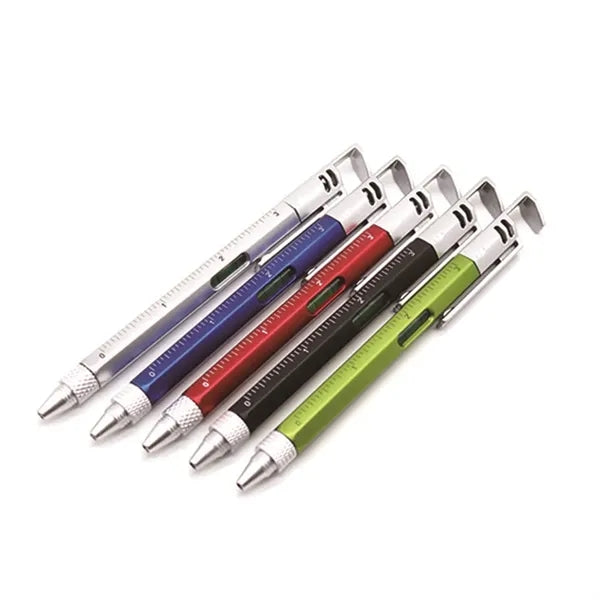 6 in 1 Multitool Pen With Ruler Phone Holder Level Gauge