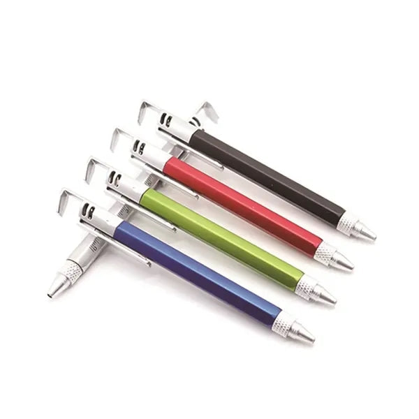 6 in 1 Multitool Pen With Ruler Phone Holder Level Gauge