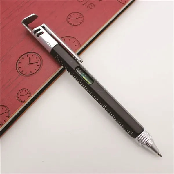 6 in 1 Multitool Pen With Ruler Phone Holder Level Gauge
