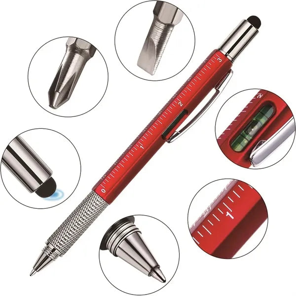 6 in 1 Multitool Touch Screen Pen With Ruler Level Gauge
