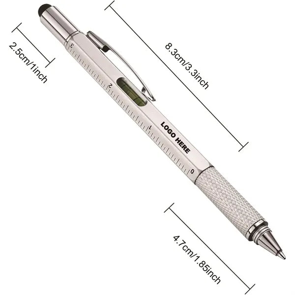 6 in 1 Multitool Touch Screen Pen With Ruler Level Gauge