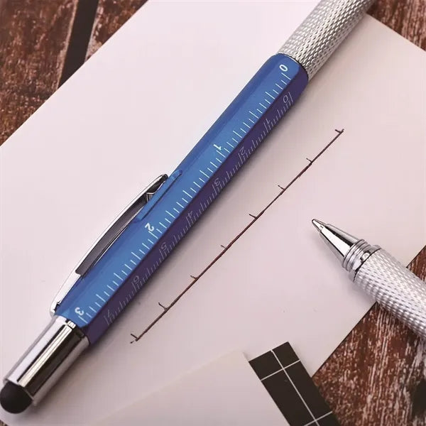 6 in 1 Multitool Touch Screen Pen With Ruler Level Gauge